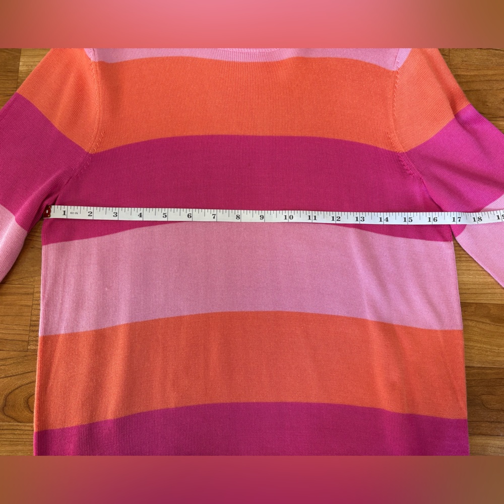 Lauren Ralph Lauren Pink and Orange Striped Sweater - Picture 6 of 7